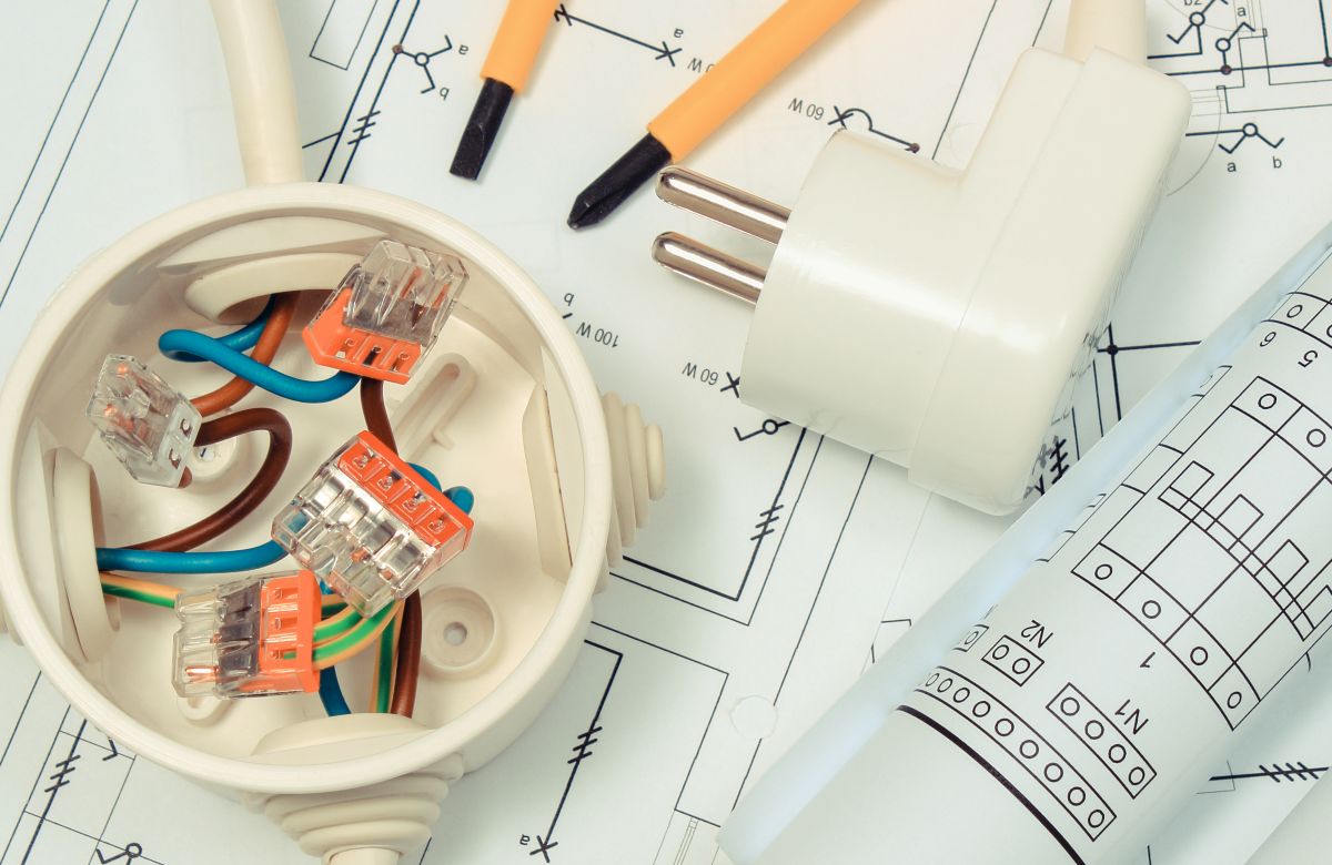 Electrical work being reviewed as part of a construction project