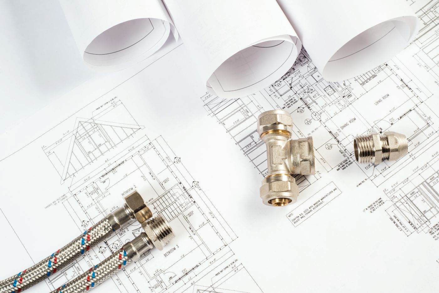 New construction plumbing rough-in and project coordination